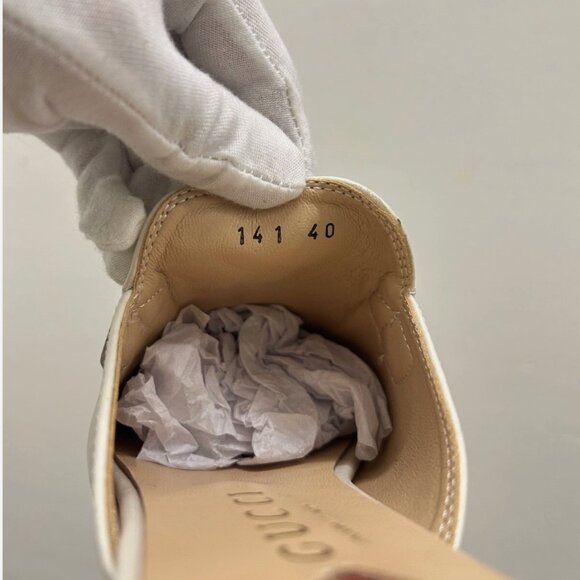 NWOB Gucci Women's Princetown Leather Horse Bit Mule White Size 40. - Picture 3 of 10